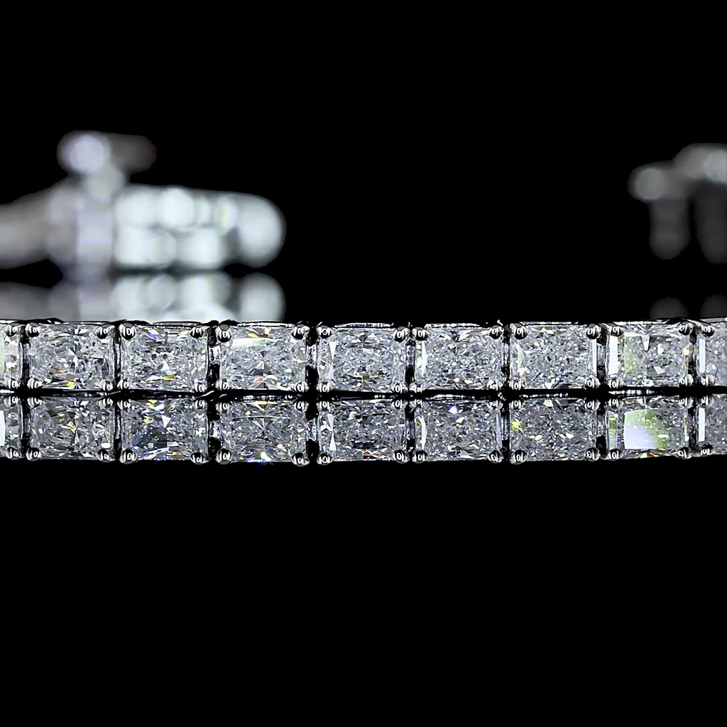 Radiant Diamond Tennis Bracelet – 2.99 ct, 14K White Gold