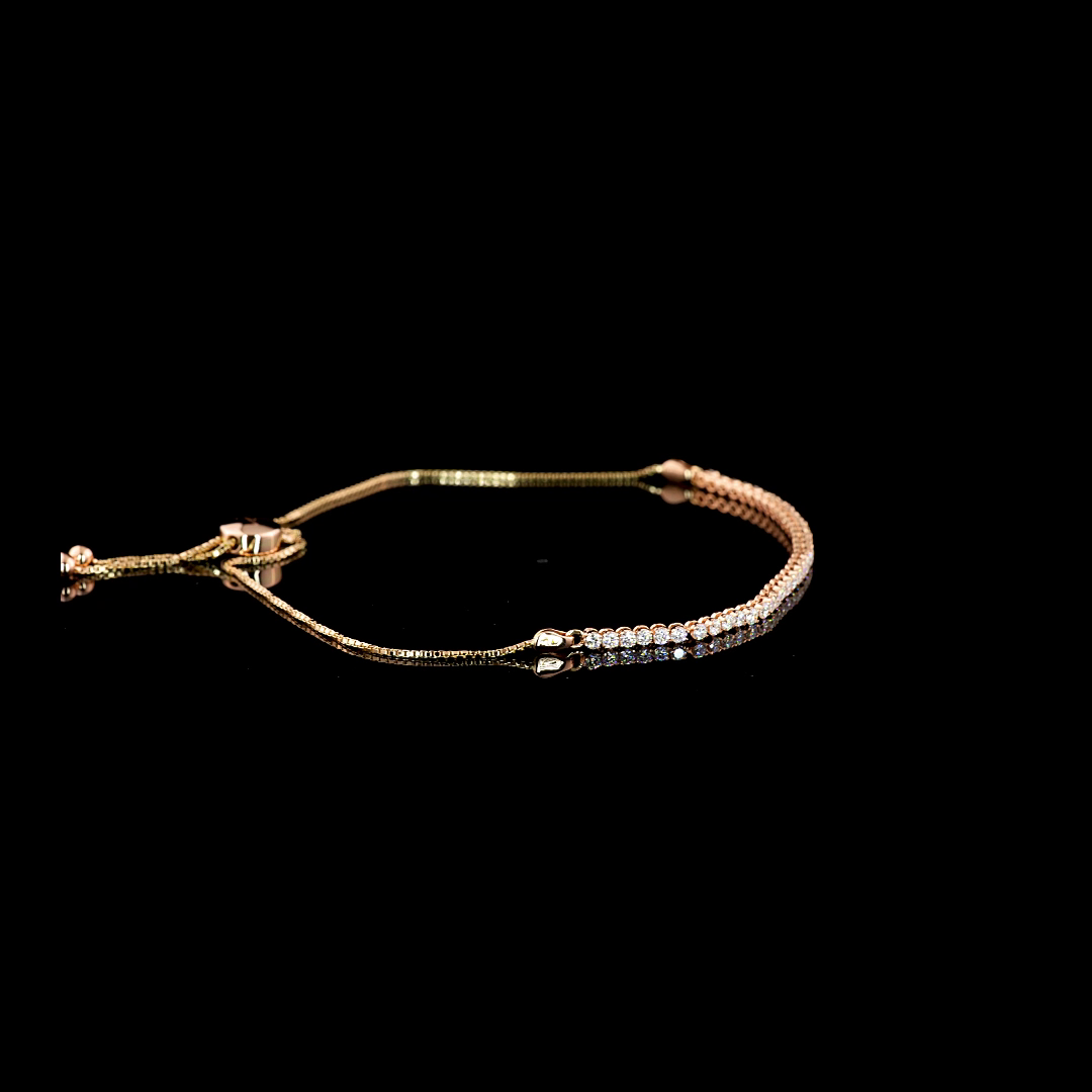 Round Diamond Tennis Bracelet – 14K Rose Gold