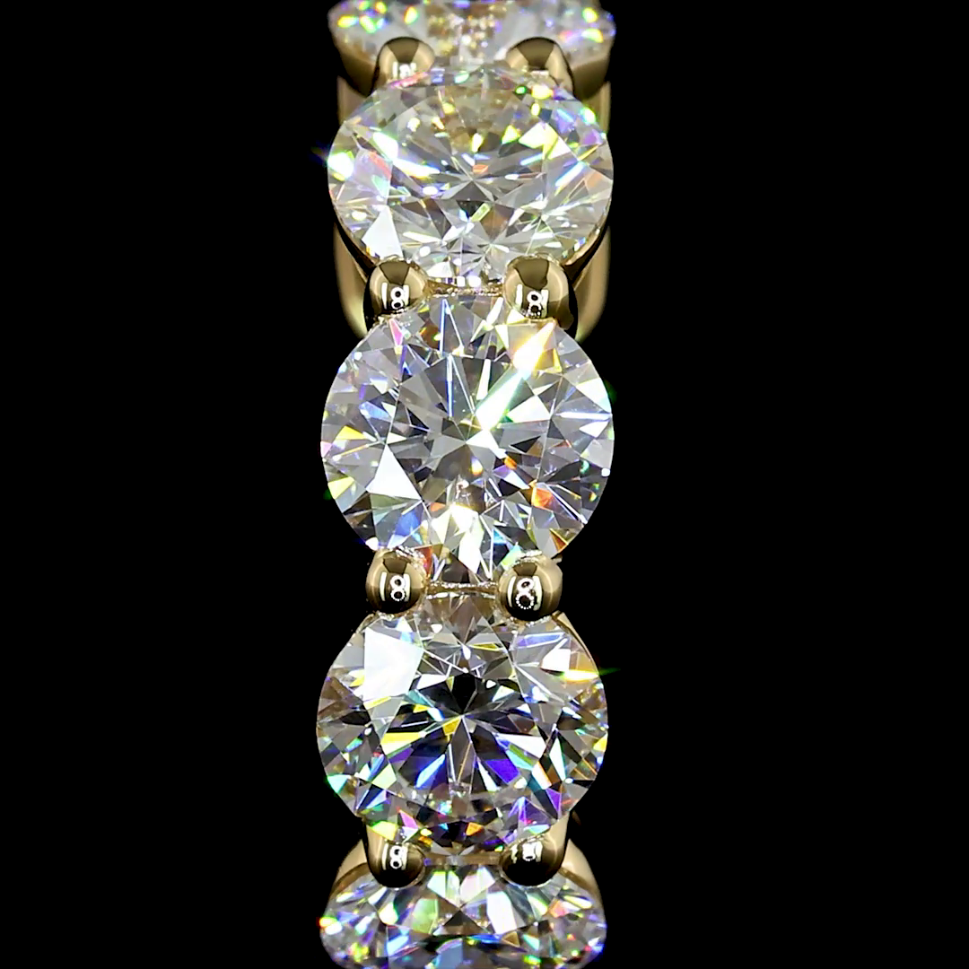 Round Diamond Huggies – 14K Yellow Gold