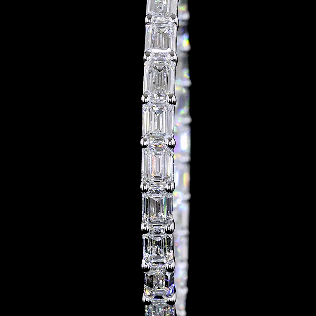 Inside-Outside Emerald Diamond Hoops – 5.32 ct, 14K White Gold